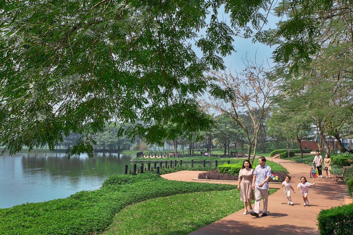 Công viên Yên Sở, Hoàng Mai, Hà Nội là nơi thư giãn của cư dân khu đô thị Gamuda và các khu vực lân cận.